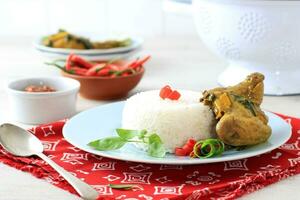 White Rice with Yellow Spiced Chicken photo