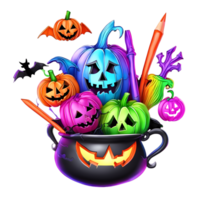 glücklich Halloween Tag Clip Art, Halloween Tag Komposition, generativ ai png