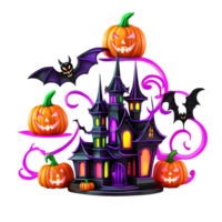 neon färger Lycklig halloween design, halloween ClipArt, generativ ai png