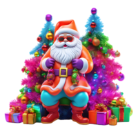 Papa Noel claus clipart, Navidad ornamento, generativo ai png