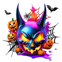 neon kleuren gelukkig halloween ontwerp, halloween clip art, generatief ai png