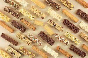 Top View Various Granola Protein Bar photo