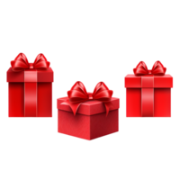 Empty open gift box set with red color bow knot and ribbon Ai Generative png