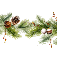 Kerstmis samenstelling met Spar boom takken en vakantie ai generatief png