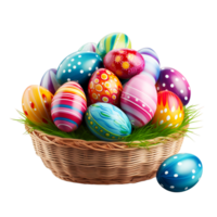 Pascua de Resurrección huevo cesta ai generativo png