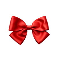 Decorative red satin bow Ai Generative png