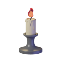 Halloween candle with gray candle holder png