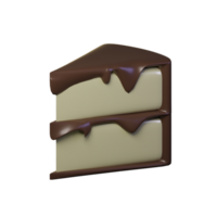 trois couches Tarte gâteau tranches avec fondu Chocolat png