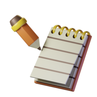 Notes and pencil with an orange theme png