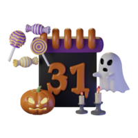 halloween geschenk doos met pompoen attributen png