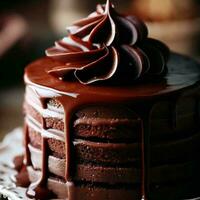 Delicious chocolate cake photo