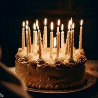 Cake with candles photo