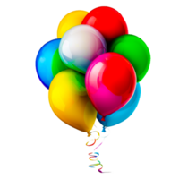 ai generativo colorida balões isolado em transparente fundo png