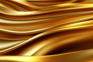 golden satin background with some smooth lines in it 3d render , AI Generative photo