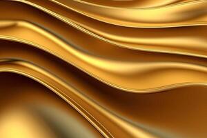 golden satin background with some smooth lines in it 3d render , AI Generative photo