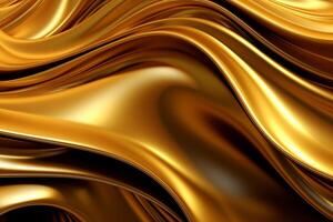 golden satin background with some smooth lines in it 3d render , AI Generative photo