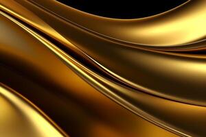 golden satin background with some smooth lines in it 3d render , AI Generative photo