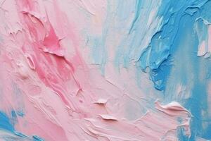 Painting close up texture background with blue, pink and yellow colors , AI Generative photo