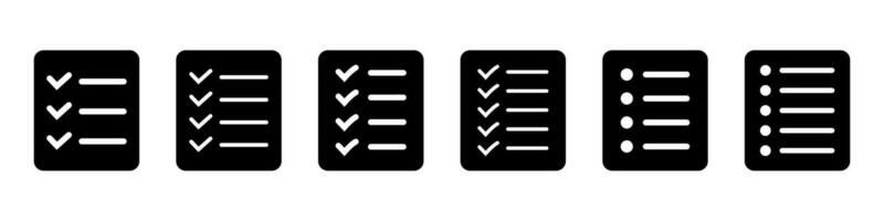 List icon, Site menu symbol, Checklist icon solid style, glyph flat icon. Vector design element.