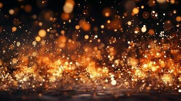 abstract fire background with sparks and golden bokeh. 3d rendering , photo