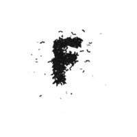 statisk halloween typsnitt bildas av flygande fladdermöss med alfa de karaktär f png