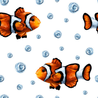 3D Lenticular Sheet Clown Fish Starfish Underwater Sea Fabric