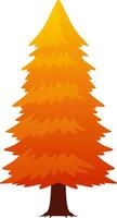 Autumn pine vector icon. Fall season pine icon with gradient color. Fall season pine tree for autumn icon, sign, symbol or decoration. Christmas tree in autumn for design forest and plant