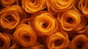 Generative AI, Jalebi, imarti, imarati, paneer jalebi or zulbia, Indian sweet food. photo