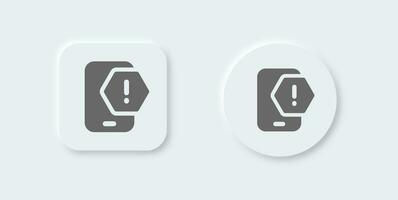 Alert solid icon in neomorphic design style. Attention signs vector illustration