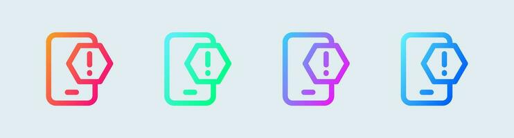 Alert line icon in gradient colors. Attention signs vector illustration