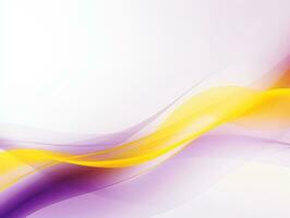 An Abstract Purple and Yellow Presentation Background with Curved Lines Decorative Borders and Empty Space photo