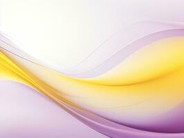 un resumen púrpura y amarillo presentación antecedentes con curvo líneas decorativo fronteras y vacío espacio foto