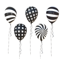 3d le rendu noir et blanc des ballons png