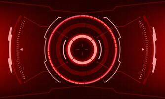 HUD sci-fi interface screen view red geometric design virtual reality futuristic technology creative display vector
