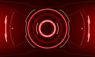 HUD sci-fi interface screen view red geometric design virtual reality futuristic technology creative display vector