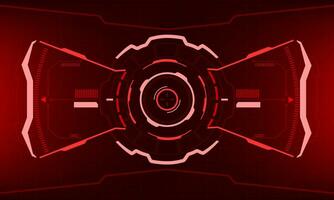 HUD sci-fi interface screen view red geometric design virtual reality futuristic technology creative display vector