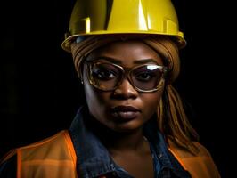 foto Disparo de un natural mujer trabajando como un construcción trabajador ai generativo