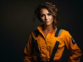 foto Disparo de un natural mujer trabajando como un construcción trabajador ai generativo