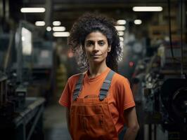 foto Disparo de un natural mujer trabajando como un construcción trabajador ai generativo