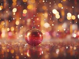 Christmas composition with bokeh background and copy space AI Generative photo