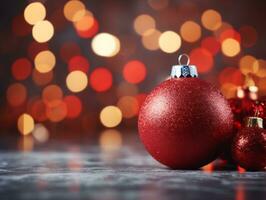 Christmas composition with bokeh background and copy space AI Generative photo