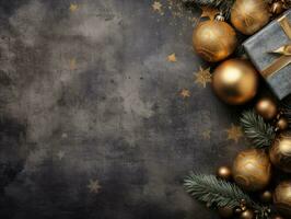 Christmas composition with bokeh background and copy space AI Generative photo