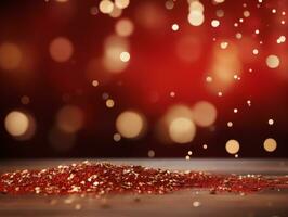 Navidad composición con bokeh antecedentes y Copiar espacio ai generativo foto