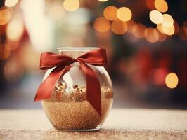 Christmas composition with bokeh background and copy space AI Generative photo