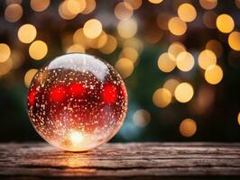 Christmas composition with bokeh background and copy space AI Generative photo