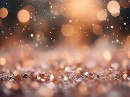 Navidad composición con bokeh antecedentes y Copiar espacio ai generativo foto