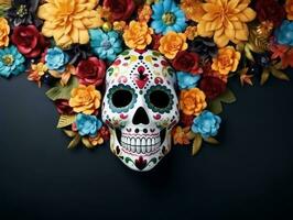 Day of the Dead composition with copy space AI Generative photo