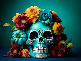 Day of the Dead composition with copy space AI Generative photo