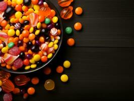 Halloween composition with copy space AI Generative photo