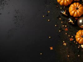 Halloween composition with copy space AI Generative photo